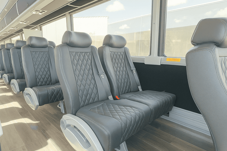 interior of Charter Bus Rental Pearland charter bus